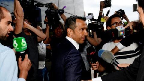 Le super-agent portugais Jorge Mendes répond aux reporters à son arrivée au tribunal de Pozuelo de Alarcon, près de Madrid, le 27 juin 2017. (Image d'illustration)