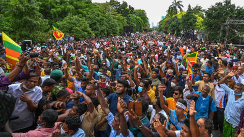 Masu gangamin ranar ma'aikata ta duniya a birnin Colombo na kasar Sri Lanka.