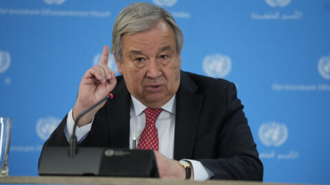 Babban magatakardan Majalisar Dinkin Duniya Antonio Guterres yayin ziyara kasar Kenya kan rikicin Sudan. 03/05/23