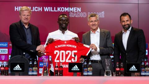 Sadio Mane bayan kulla yarjejeniya da kungiyar Bayern Munich.