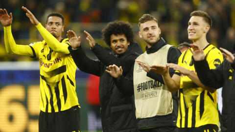 Ƴan wasan Dortmund, bayan tashi daga wasansu da Celtic.