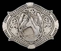 Antiqued Derby Winner Portrait Buckle