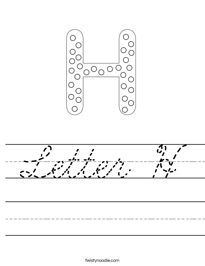 Letter H Worksheet