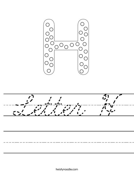 Letter H Dots Worksheet