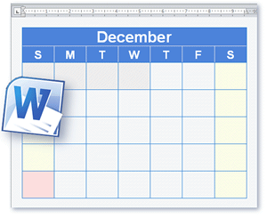 2017 Monthly Calendar Word Template