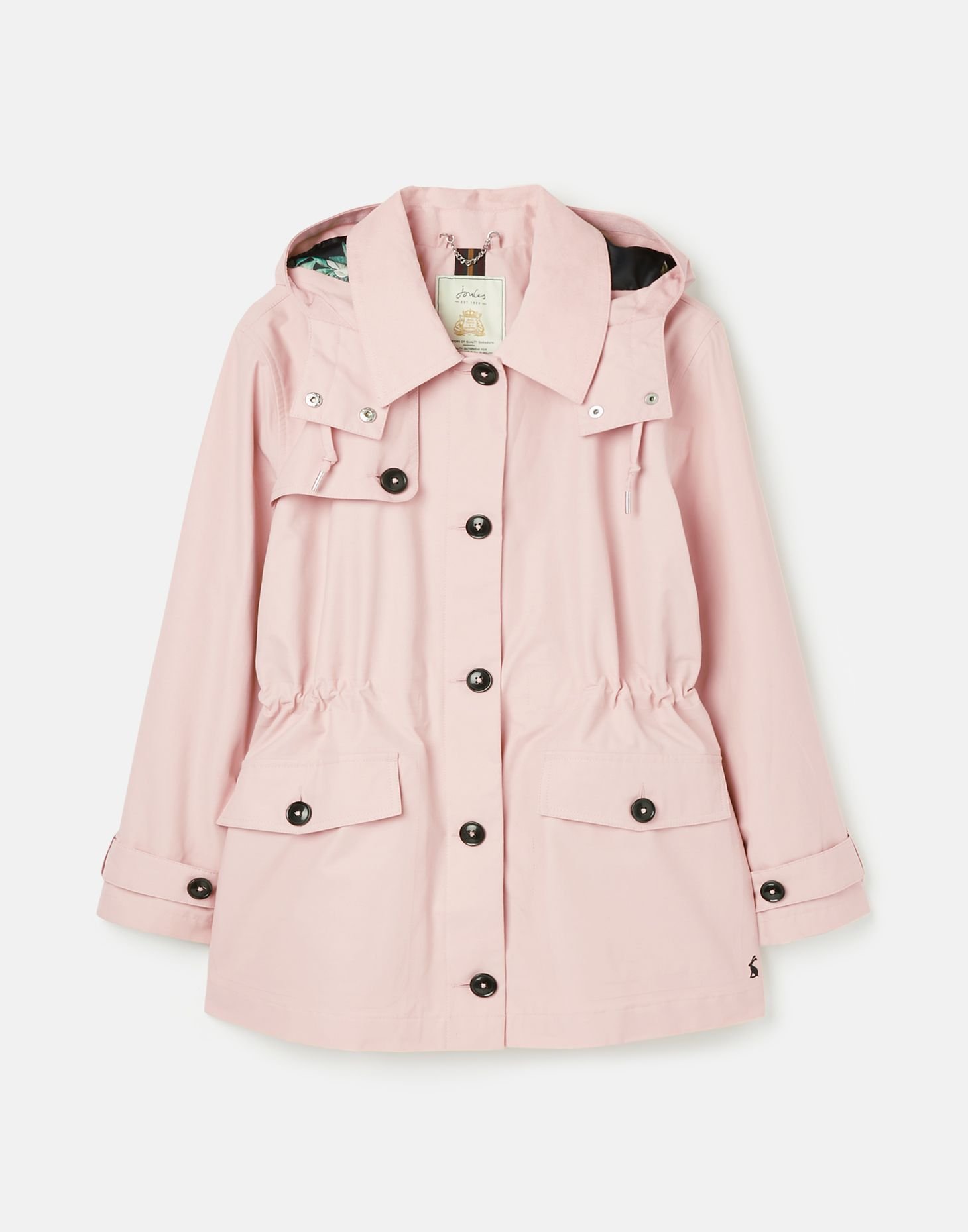 英國Joules Salcombe Short Trench Coat 粉色防水風衣，尺寸 UK6丶8，全新品含吊牌
