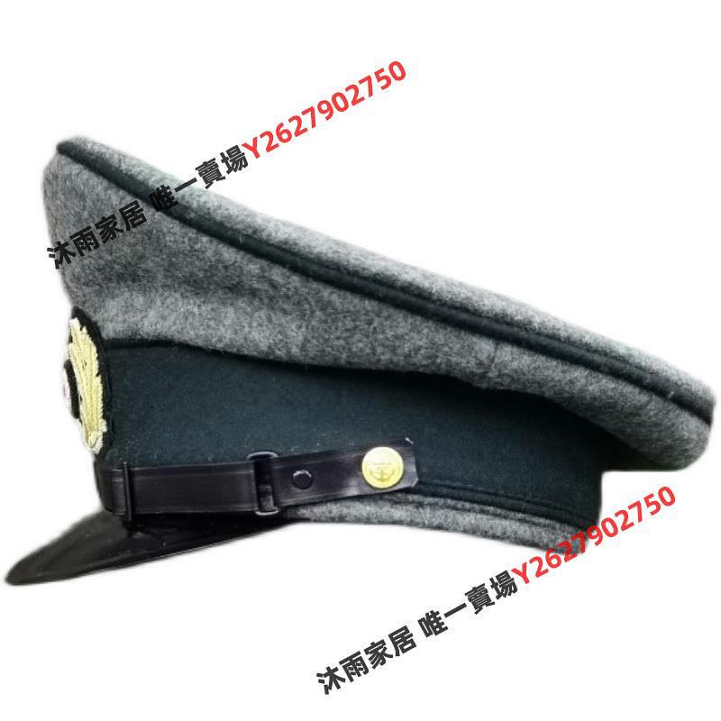 高端新款復刻WWII德國海軍KM岸炮仕官粗毛呢材質大檐帽出口品質-沐雨家居