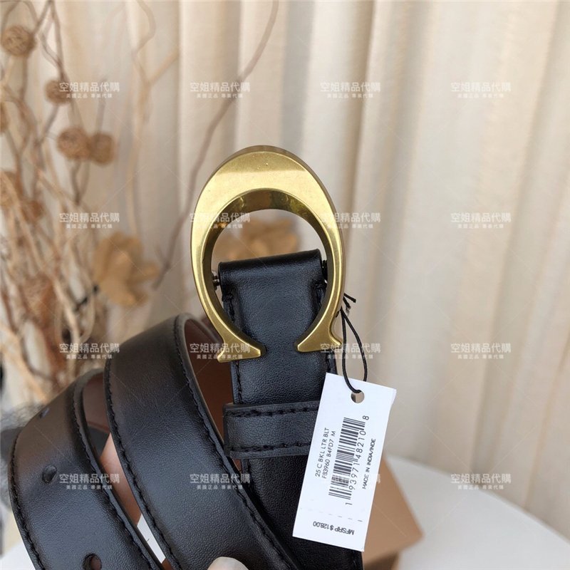 空姐精品代購 Coach 83960 經典熱賣款 女士皮帶 腰帶 女生腰封 經典C扣 LOGO 簡約時尚禮盒包裝 附購證