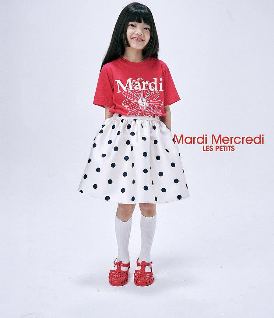 SaNDoN x『mardi_mercredi』小孩兒童印花花朵設計字母短TEE 240507