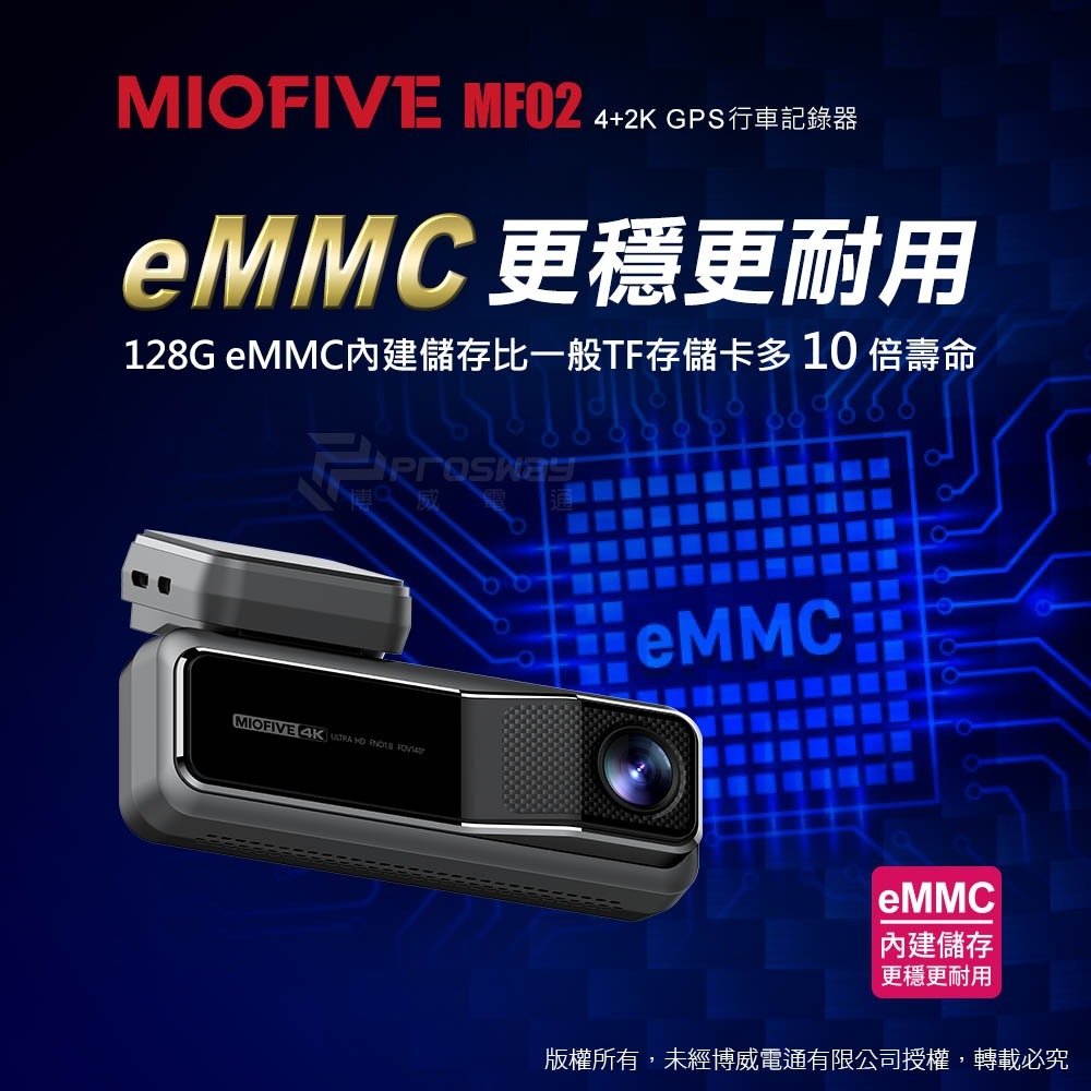 【含安裝+電力線+內建128G】MIOFIVE MF02 區間測速 5G WIFI 前後雙錄 4K 汽車行車記錄器