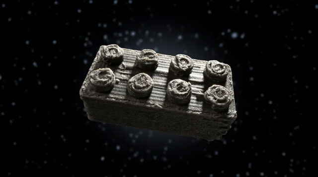 Image of a lego brick made with moondust
