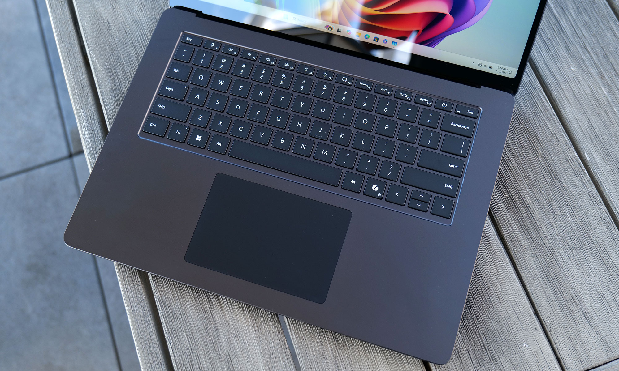 The Surface Laptop 7 features a new haptic touchpad that's very accurate and responsive. 
