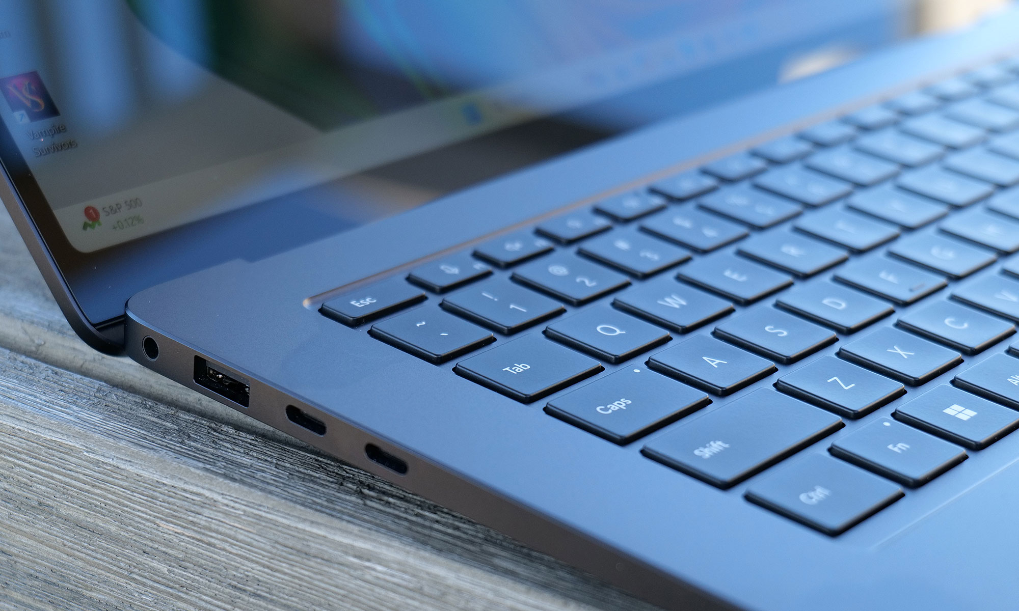 The left side of the Surface Laptop 7 features two USB4 ports (which also support charging) and a single USB-A 3.1 slot and a 3.5mm audio jack. 