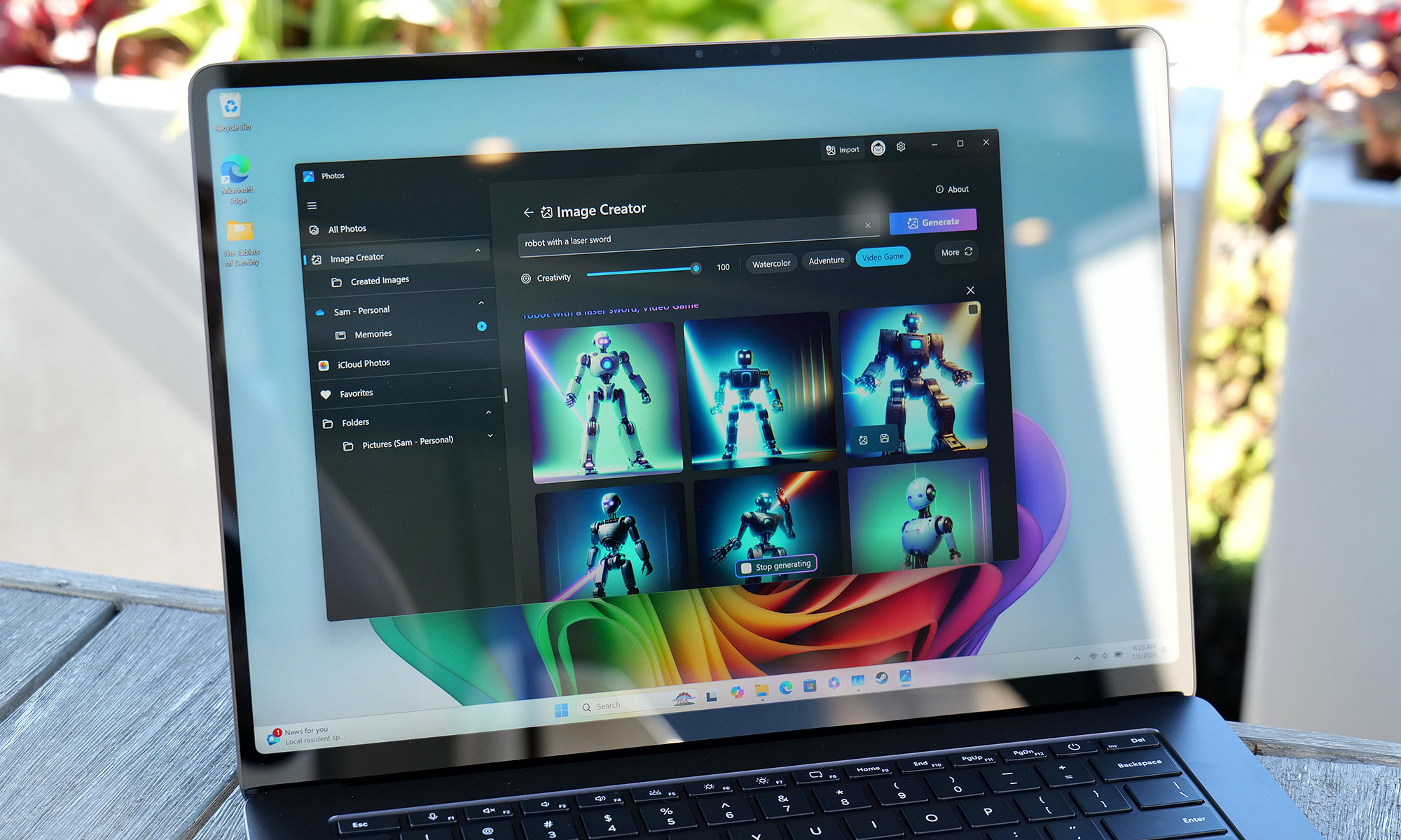 The Image Creator tool in the Photos app is one of Microsoft's new AI-powered Copilot+ features. 
