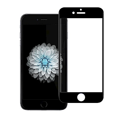 NISDA for iPhone 6 / 6S 滿版3D電鍍精雕玻璃貼-黑
