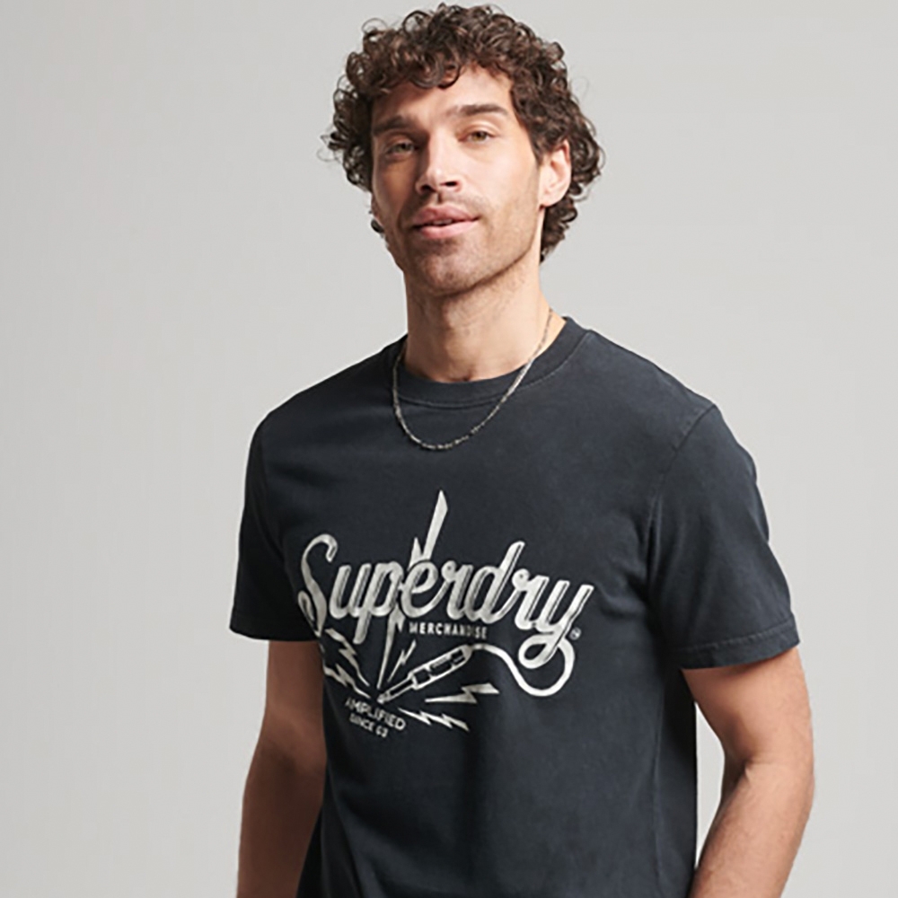 SUPERDRY 男女 短袖T恤 個性印花 潮流款 精選均一價 (黑底白字)