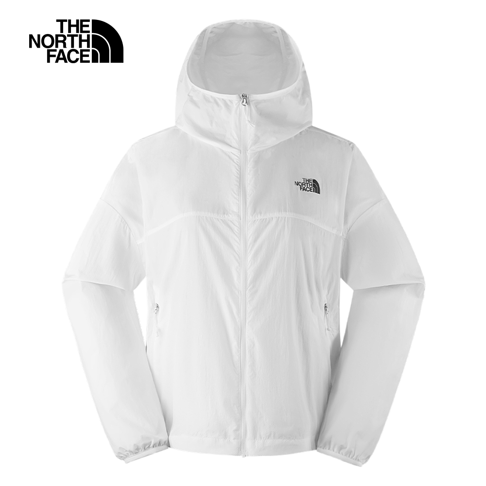 【The North Face 官方旗艦】北面女款白色防潑水防曬連帽外套｜8AVBFN4