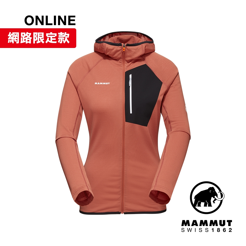 【Mammut 長毛象】Aenergy Light ML Hooded Jacket Women 超輕量保暖連帽外套 磚紅/黑 女款 #1014-05550