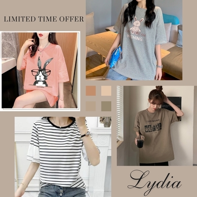 【Lydia】現貨 夏季新品棉質短袖T恤 長版上衣(限時下殺/多款任選)
