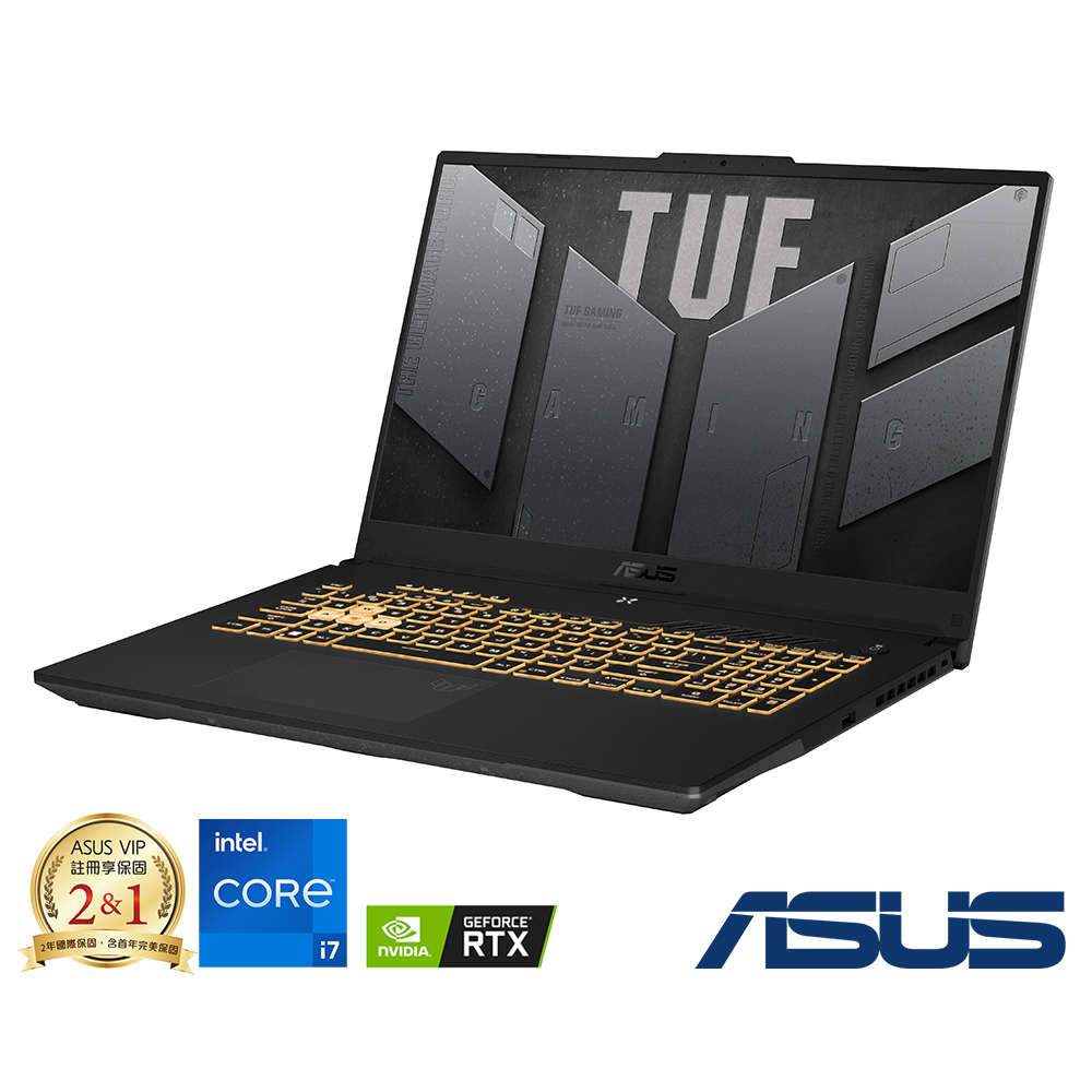 (升級16G) ASUS FX707ZV4 17.3吋電競筆電 (i7-12700H/RTX4060/8G/512G/御鐵灰/TUF Gaming F17)