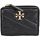 TORY BURCH Kira Chevron 新版雙T標誌小羊皮釦式L拉零袋短夾(黑色) product thumbnail 1