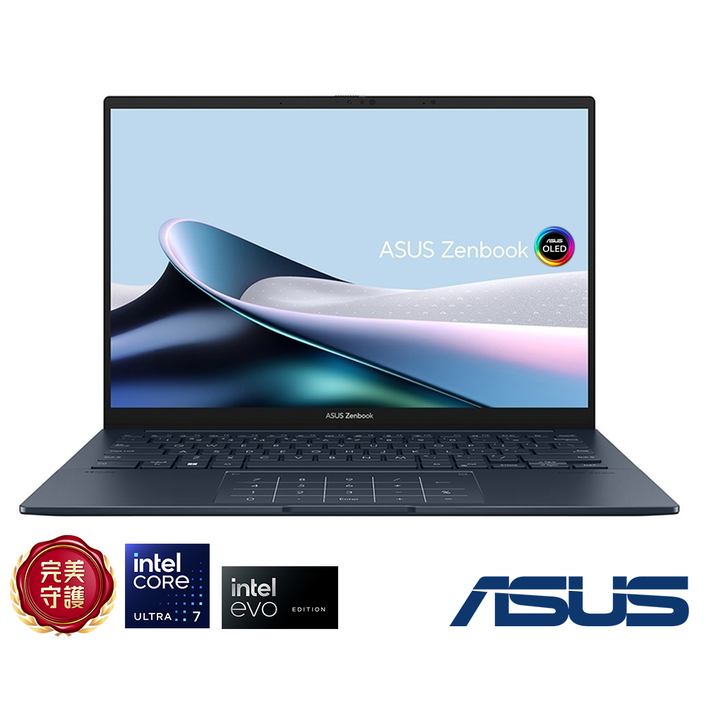 ASUS UX3405MA 14吋輕薄筆電 (Core Ultra 7-155H/32G/1TB SSD/EVO認證/紳士藍/Zenbook 14 OLED)