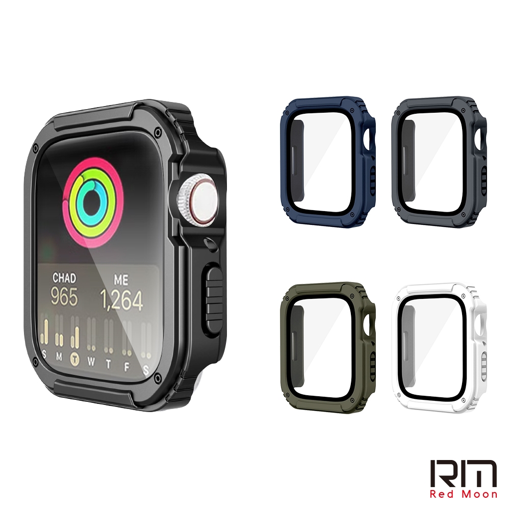 Redmoon APPLE Watch Ultra 2 / Ultra 49mm 衝鋒盔甲錶殼 9H鋼化玻璃+PC全包覆雙料防摔保護殼