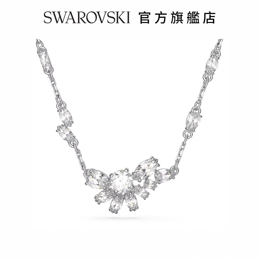 SWAROVSKI 施華洛世奇 Gema 鏈墜 花朵 白色 鍍白金色