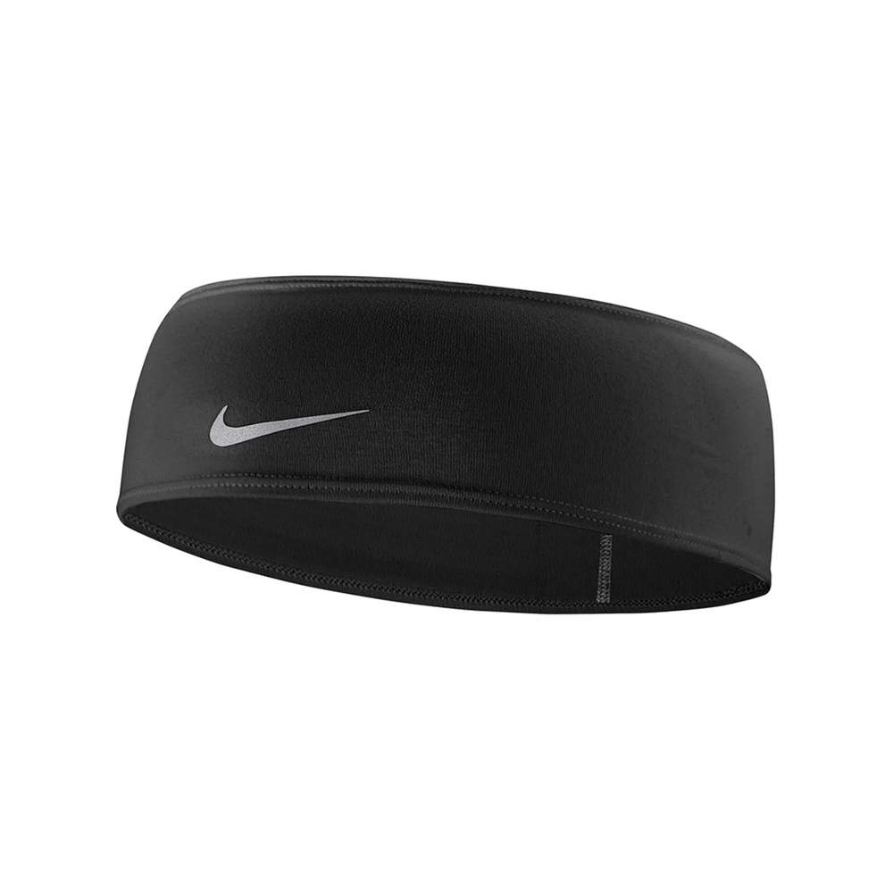 Nike 頭帶 Dri-FIT Swoosh Run 黑 銀 吸濕 快乾 寬版 反光 運動 N100344704-2OS