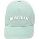 miu miu 字母刺繡斜紋布棉質棒球帽(綠色) product thumbnail 1
