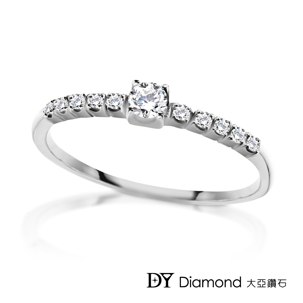 DY Diamond 大亞鑽石 L.Y.A輕珠寶 18K白金 閃耀 鑽石線戒
