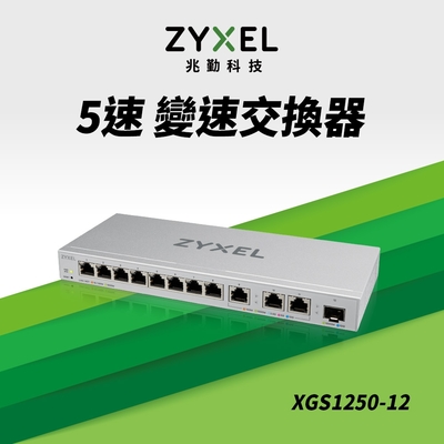 ZYXEL合勤 12埠 Multi-Gigabit 簡易網管交換器 XGS1250-