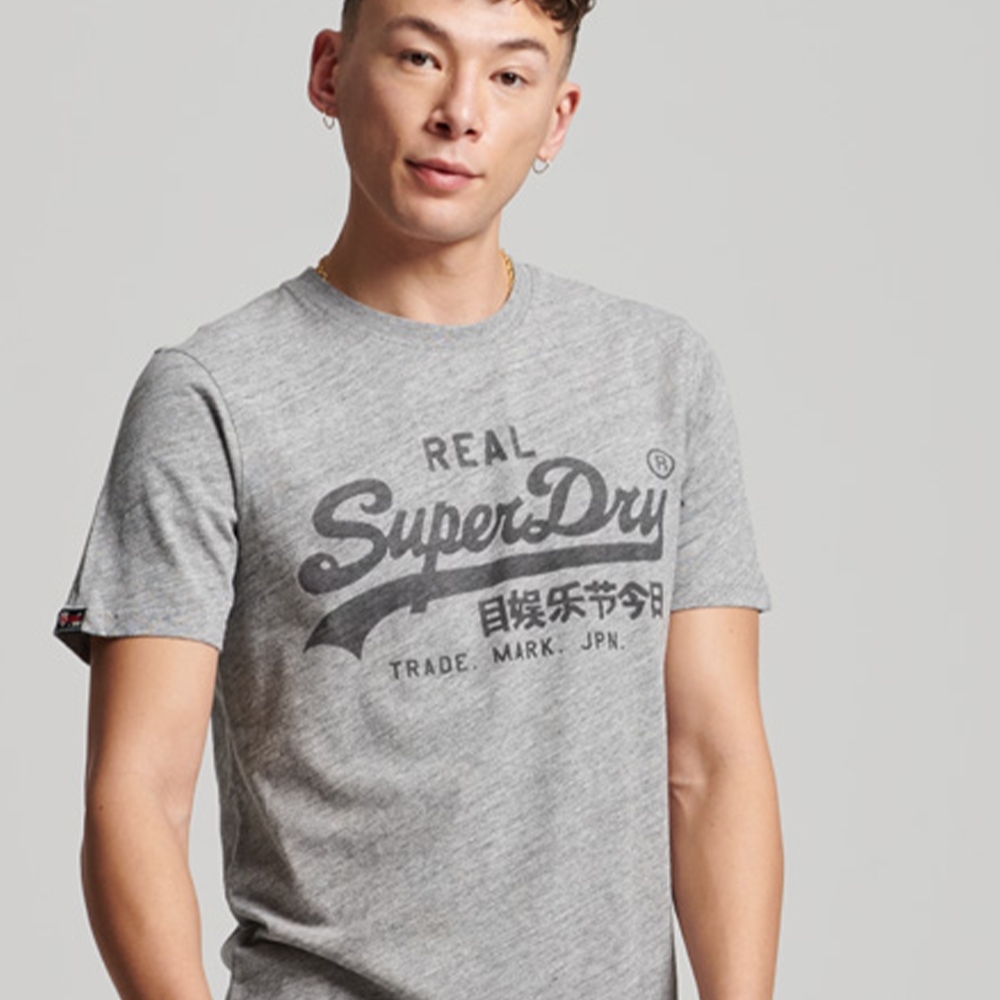 SUPERDRY 男女 短袖T恤 大LOGO印花 經典款 精選均一價 (黑灰色)