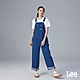 Lee 女款 經典吊帶牛仔寬褲 中藍洗水 product thumbnail 1