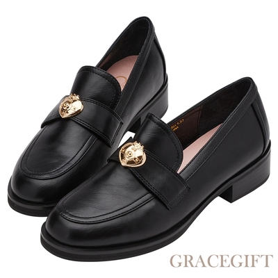 【Grace Gift】美少女戰士Crystal變身器低跟樂福鞋 黑