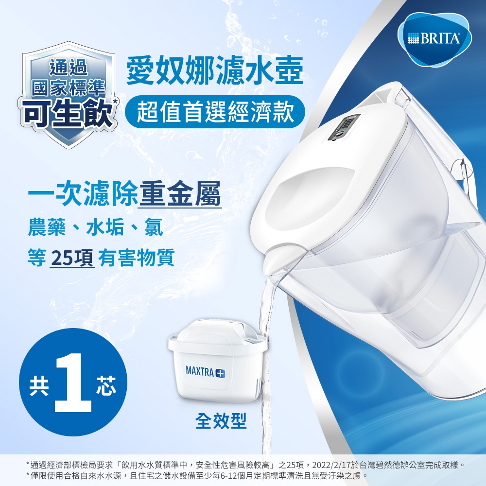 德國BRITA Aluna 愛奴娜濾水壺 3.5L(含1芯)