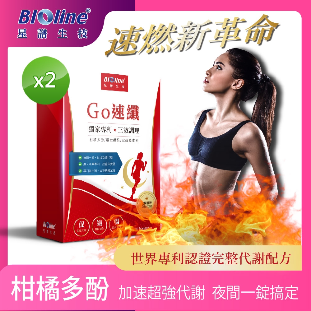 【Bioline 星譜生技】Go速纖_啟爆代謝錠_健康體態不復反(30錠/盒x2)