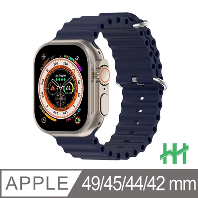 【HH】Apple Watch 42/44/45/49mm 可調扣環海洋矽膠錶帶(藍色)