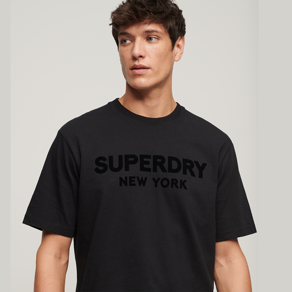 SUPERDRY 男裝 短袖T恤 Micro Logo Graphic Loose 黑