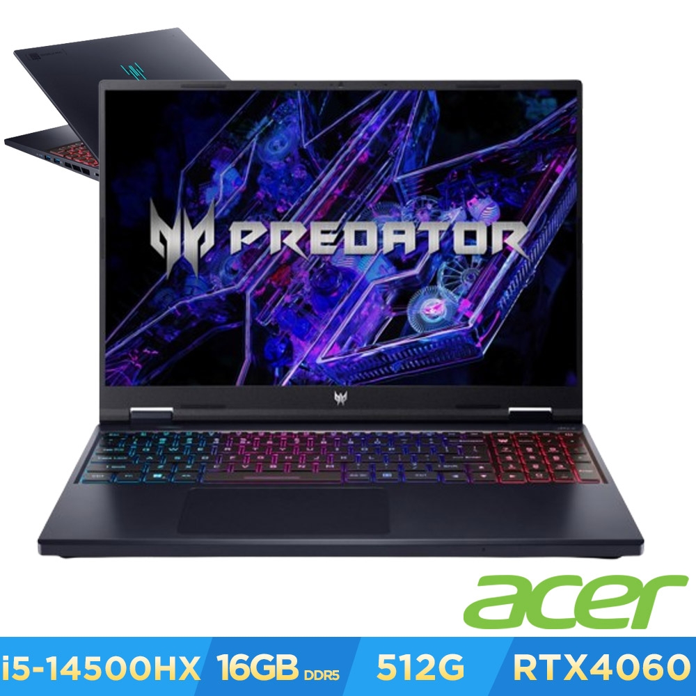 Acer 宏碁 Predator Helios Neo PHN16-72-5984 16吋電競筆電(i5-14500HX/RTX 4060/16GB/512GB/Win11)