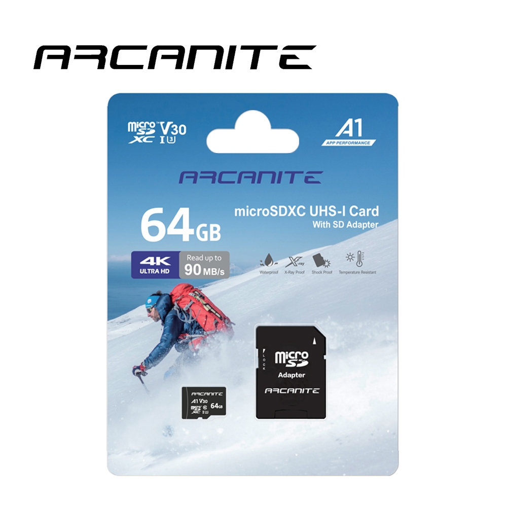 ARCANITE Micro SDXC U3 V30 A1 64GB 記憶卡