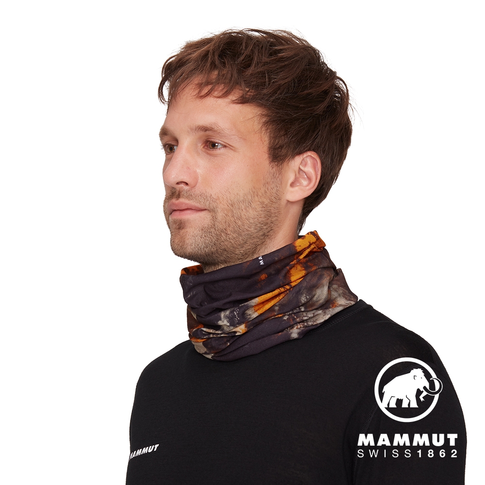 【Mammut 長毛象】Mammut Neck Gaiter Sender 防曬快乾頭巾 黑/柑桔橘 #1191-01382