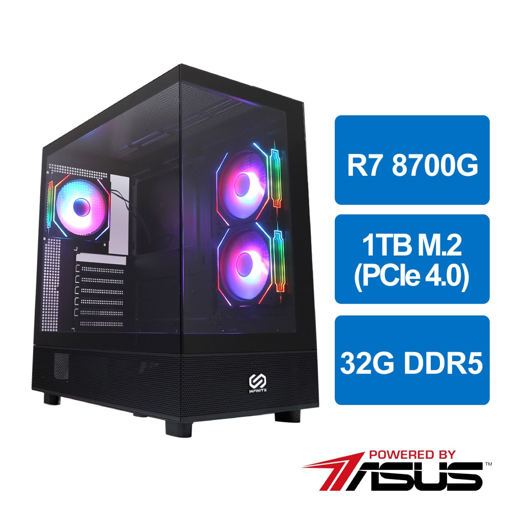 華碩B650平台[夜荒猛神]R7 8700G/32G/1TB_M2