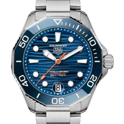 TAG HEUER 豪雅 AQUARACER PROFESSIONAL 300米鏈帶藍面腕表(WBP5111.BA0013)x42mm