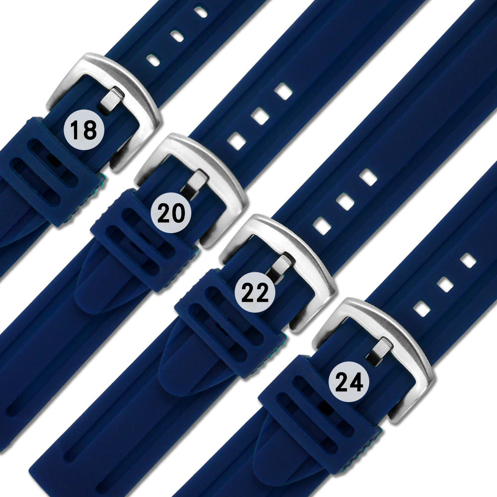 Watchband / 各品牌通用 舒適耐用 輕便 運動型 加厚矽膠錶帶 藏藍色