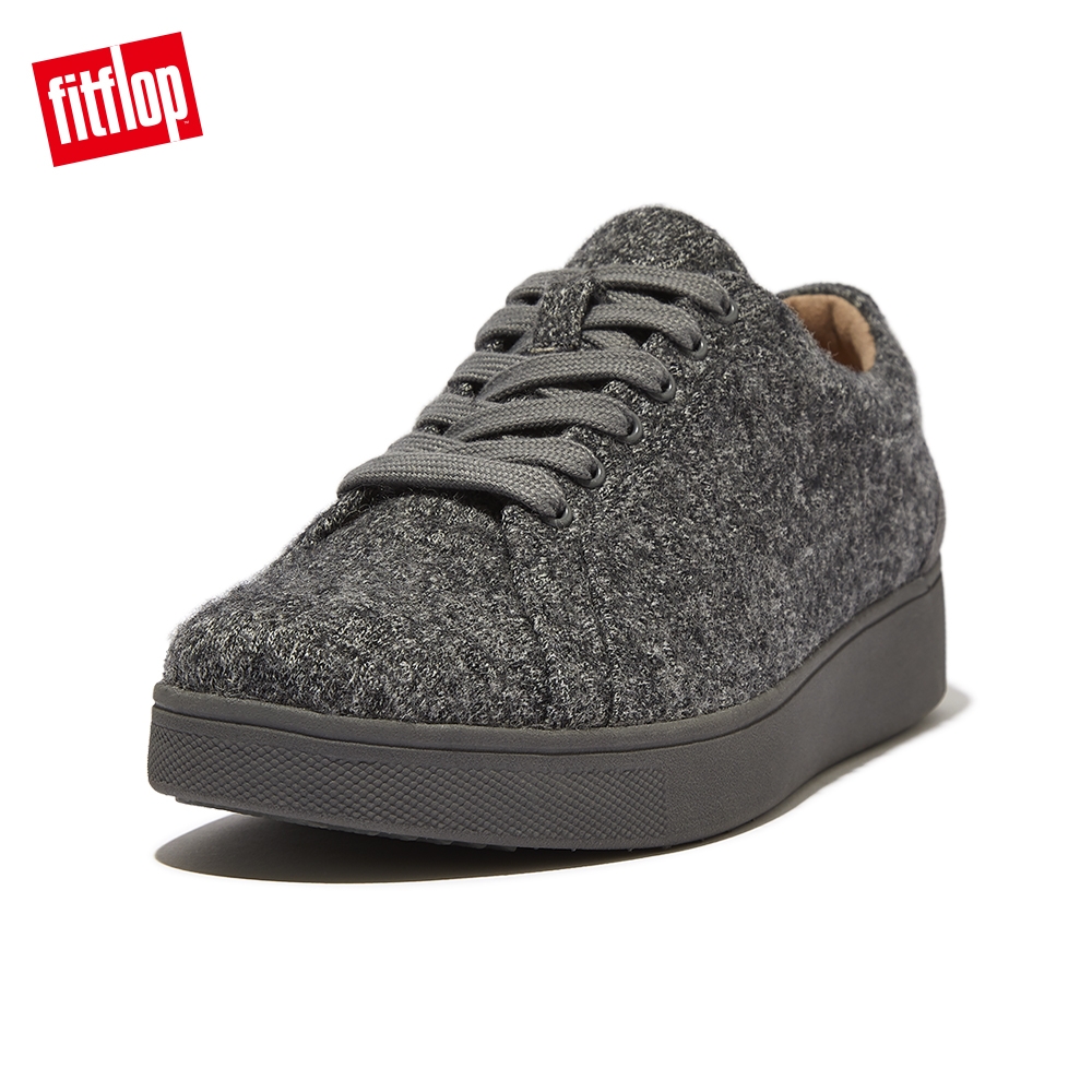 【FitFlop】RALLY MERINO WOOL SNEAKERS運動風繫帶休閒鞋-女(灰色)