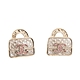 CHANEL 香奈兒 經典Earrings 水鑽雙CC字母造型粉色手提包包穿式耳環 product thumbnail 1