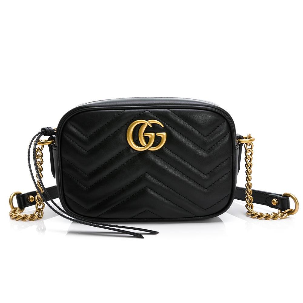 【GUCCI 古馳】 GUCCI MARMONT 18cm相機包 (黑)