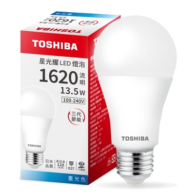 6入組 TOSHIBA東芝 日本LED燈泡 13.5W 星光耀 第三代高光效_限時下殺