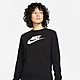 NIKE 上衣 女款 長袖上衣 運動 AS W NSW CLUB FLC GX STD CREW 黑 DQ5833-010 product thumbnail 1